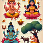 Indian Gods - Religious - Stickers Sheet v62